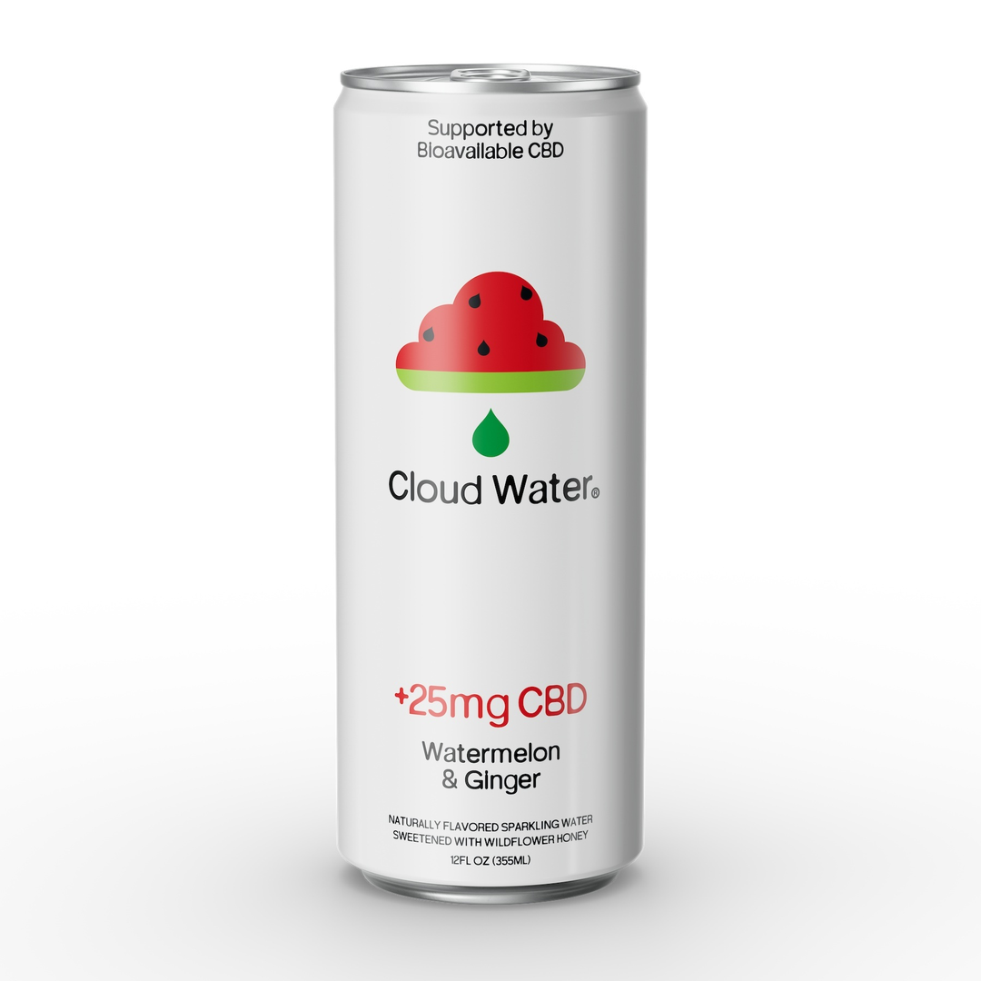 Cloud Water Watermelon and Ginger with 25mg Hemp Seltzer Drink