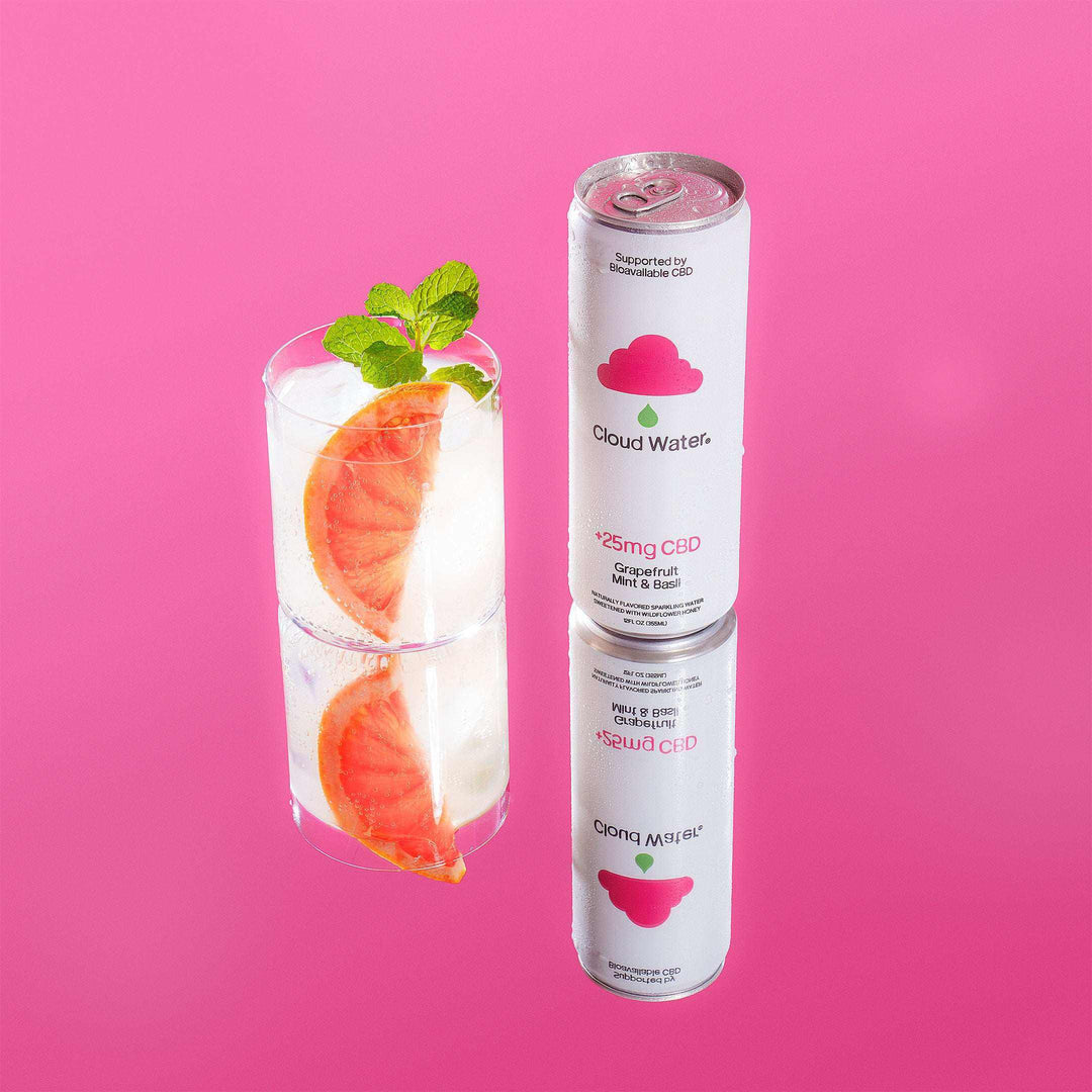 Cloud Water Grapefruit Mint and Basil with 25mg Hemp Seltzer Drink