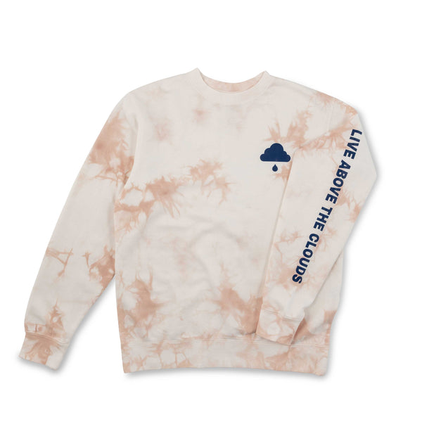 Tie Dye Crew Neck Sweatshirt in Ivory Cloud Water Brands